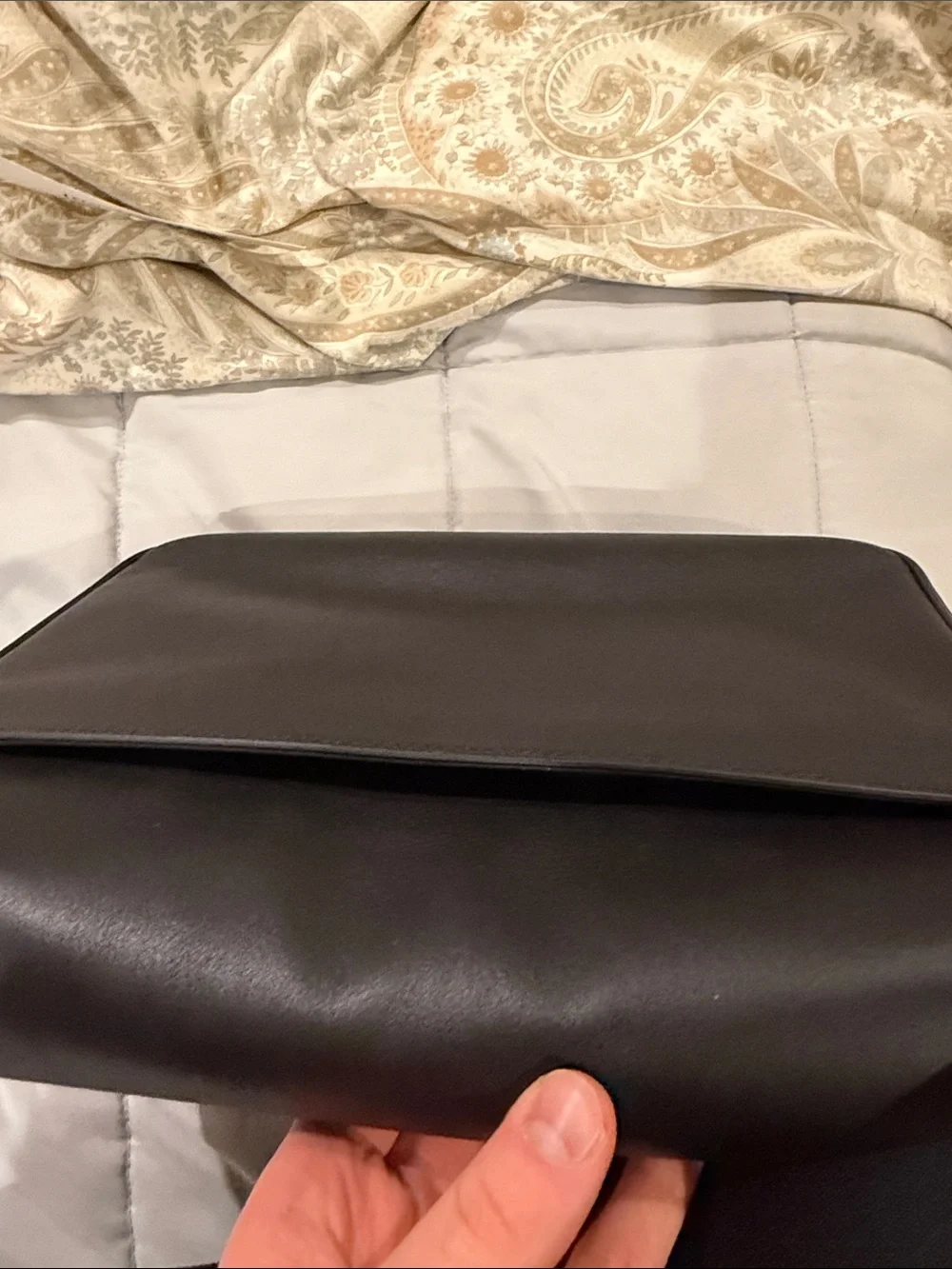 Coach Black Leather Men’s Messenger Bag with Silver Buckles